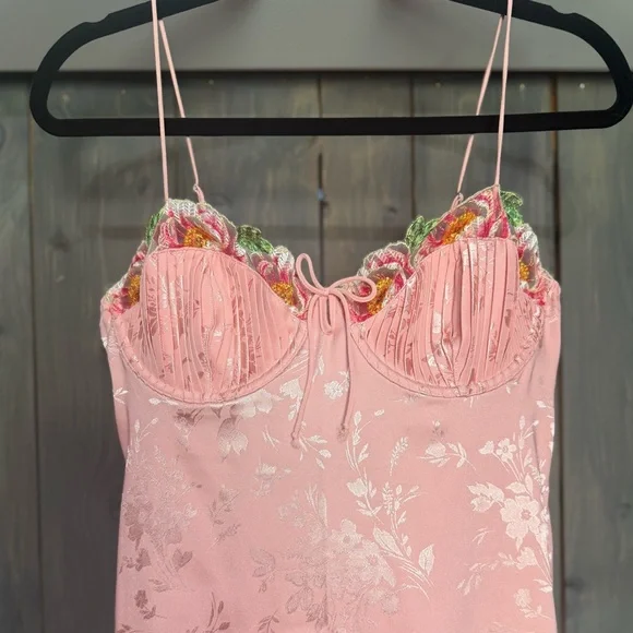 NWT For Love & Lemons x Victoria's Secret Lola Midi Dress - Blush Pink Large - Picture 5 of 7